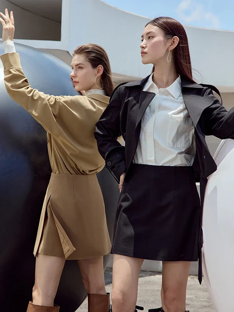 AMII Minimalist Casual Shorts Skirt High Waist 2025 Spring Fashion Straight ALine 12343035 250506Z