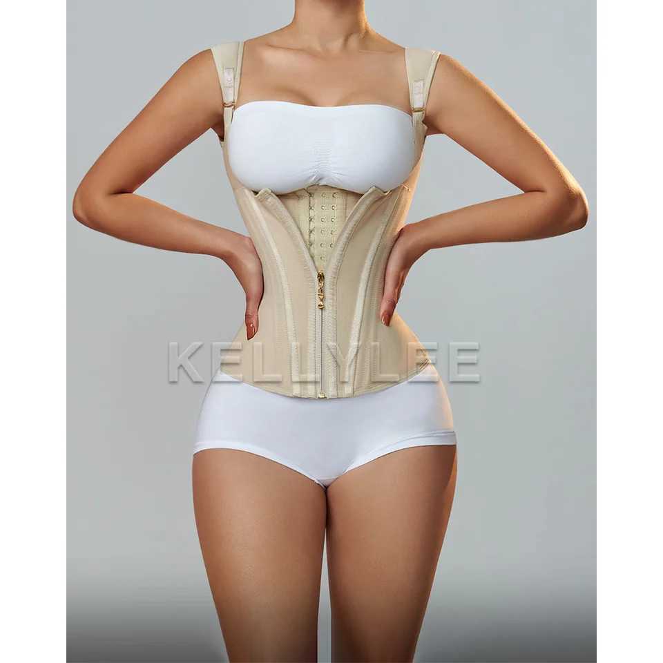 Highly Compressed Sexy Body Wrap Waist Trainer Adjustable Tummy Belt Waist Trimmer with Shoulder Straps for Postpartum Recovery W250509