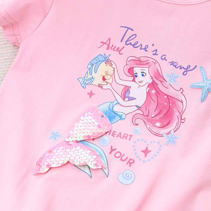 DISNEY kids designer clothes baby designer clothes Frozen Elsa princess Girls' T-shirt comfortable and soft summer outfit little girl's wint