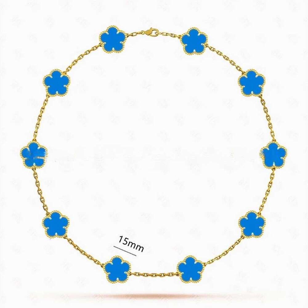 10 Wer Necklaces Designer For Women Stainless Steel Plated Gold Jewelry Woman Mother Of Pearl Four Leaf Clover Necklace Daily Outfit Christmas Gift