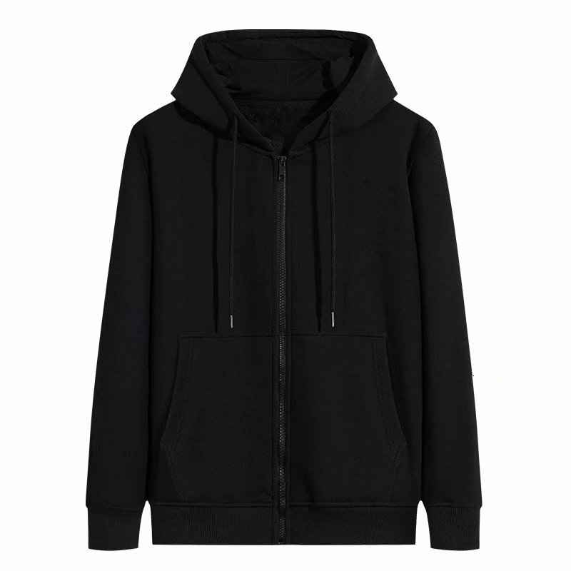 Solid color cardigan hoodie for hooded spring autumn fashion trend loose and versatile men's youth zippered jacket