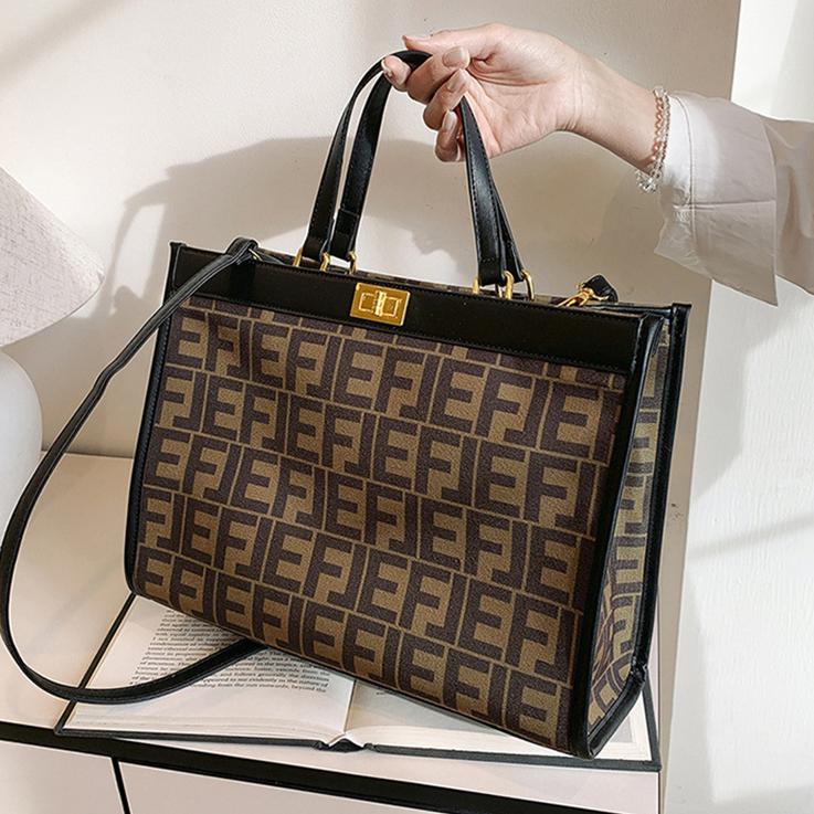 Designer bag free shipping new fashionable high-end texture printed large capacity tote bag shoulder Shoulder Bags for women
