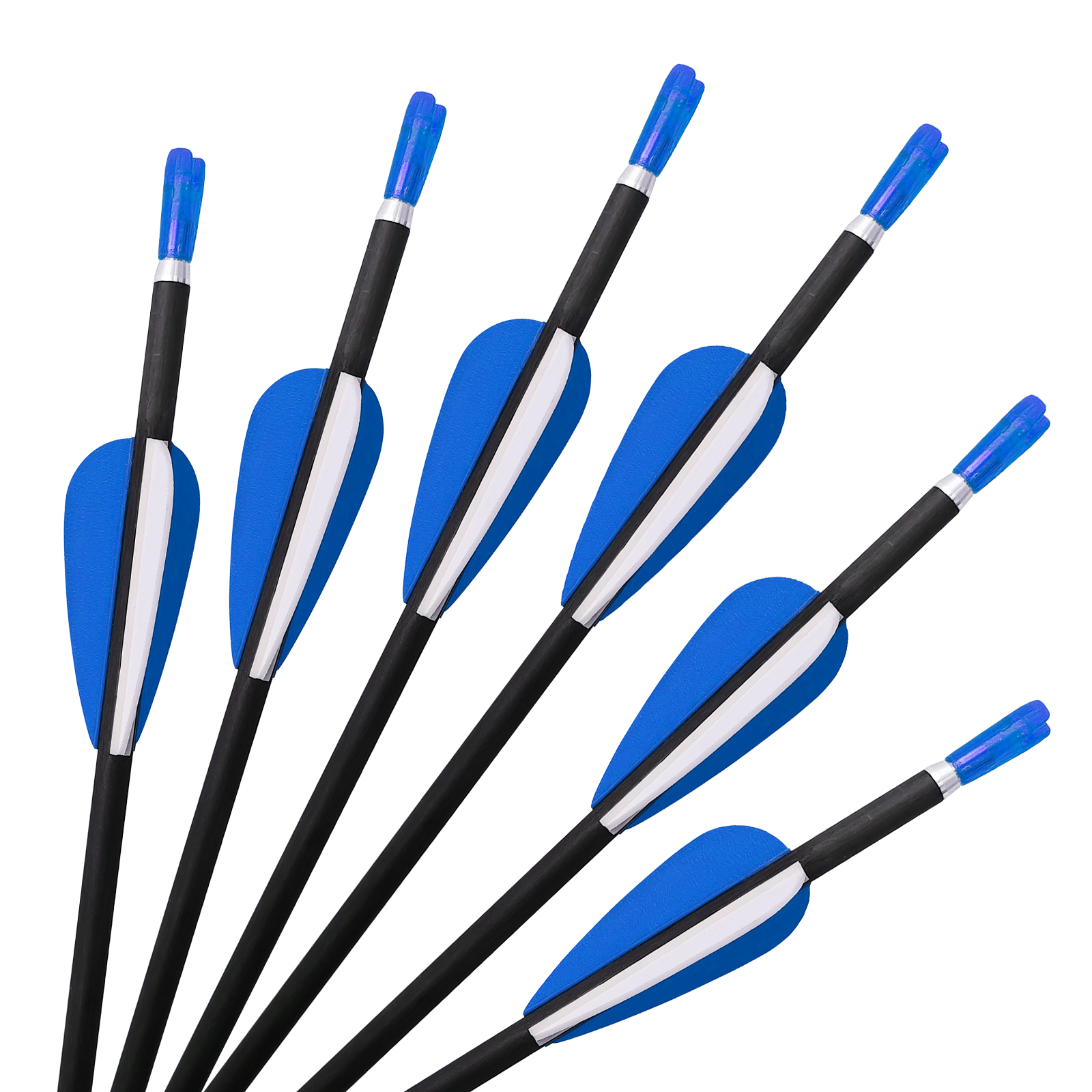 Archery Arrows without Arrow Heads Spine350-1500 31inch Targeting Arrows 4.2mm Hunting Arrows Carbon Practice Arrows for Recurve Bow & Compound Bow Bl