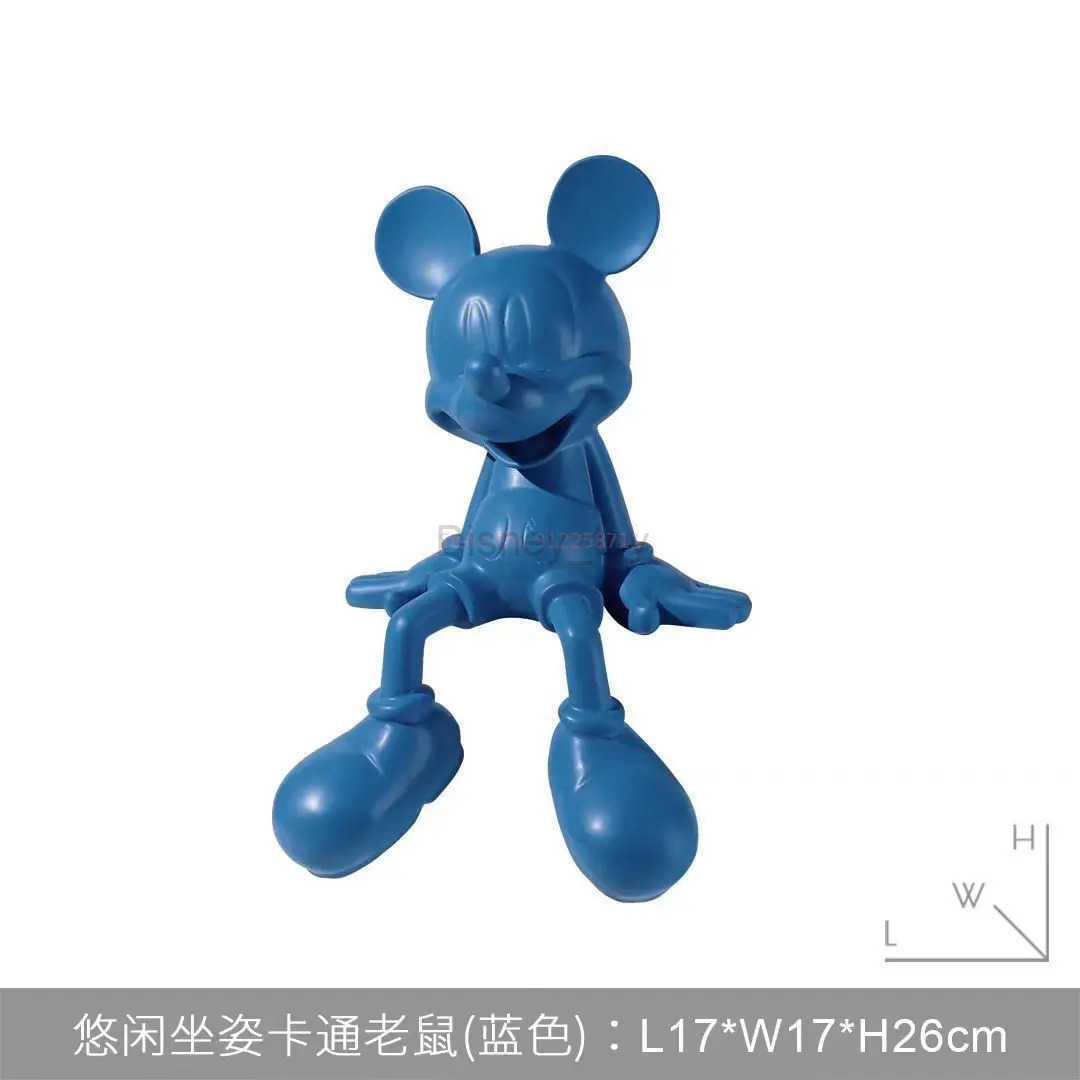 Disney Sitting Cross-Legged Cartoon Mouse Home Decor Figurines Modern Living Room Entrance Tv Cabinet Desktop Decor StylishGifts Y250509