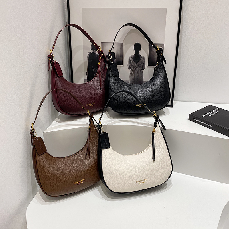 2025 Premium Crescent Crossbody - Textured Leather Shoulder Tote for Women,Designer Underarm Bag Collection