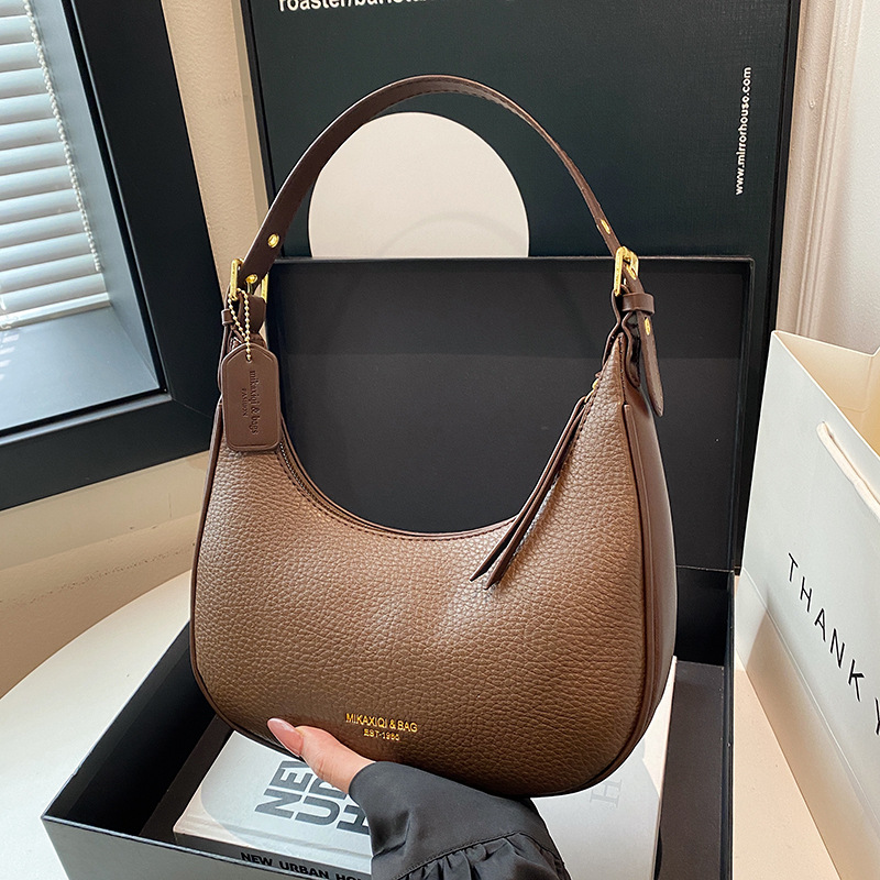 2025 Premium Crescent Crossbody - Textured Leather Shoulder Tote for Women,Designer Underarm Bag Collection