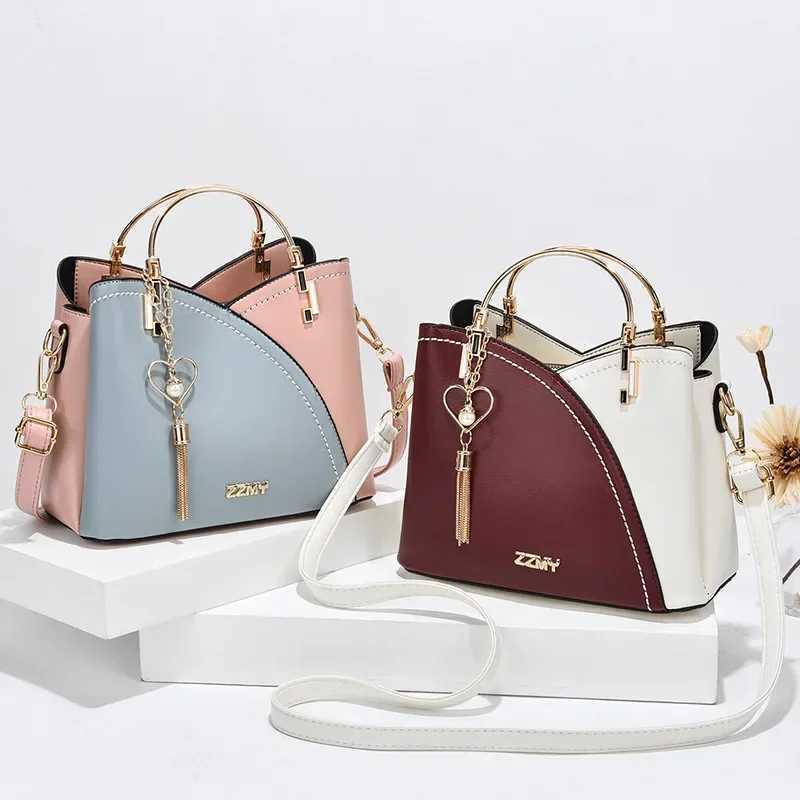 Womens handbag patch work shoulder messenger office work PU leather womens handbag womens handbag fashion elegant shoulder bag Z250509-1