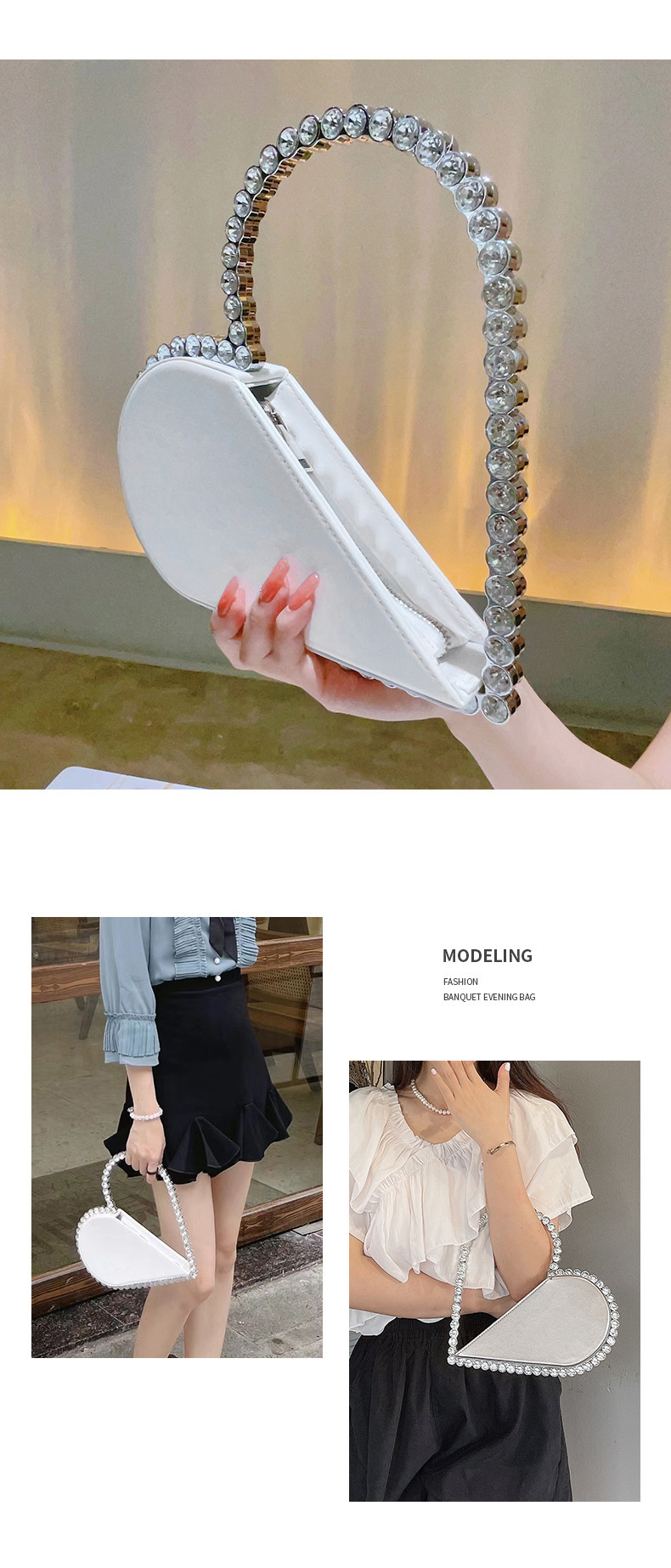 Free Shipping New Love Series Women's Designer Bag Inlaid With Diamonds Love Handbag Internet Celebrity Same Style Wallet High-quality Dinner Dre