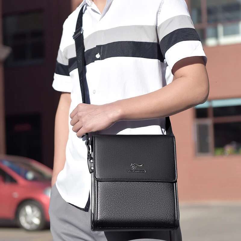 Brand Messenger Leather Side Shoulder For Men Business Office Work Male Briefcase Casual Crossbody Bag