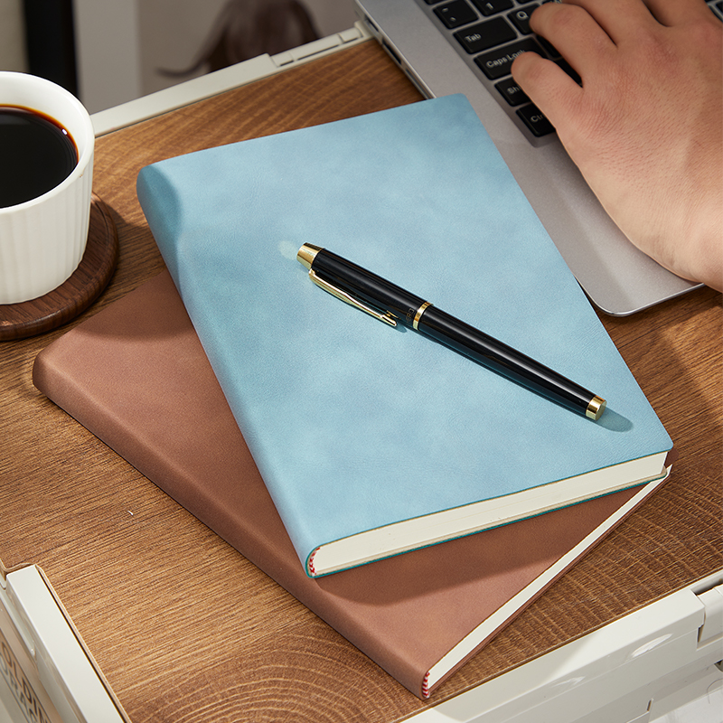 A5 Soft Leather PU Cover Notebook Diary Notebook Minutes of Business Meetings Notepad School Supplies