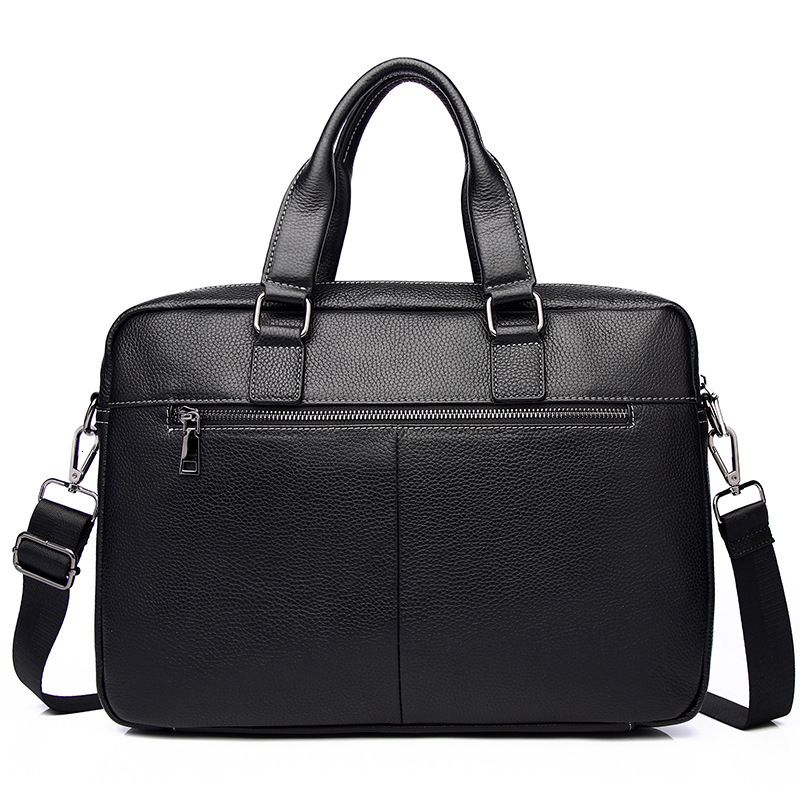 Briefcases Genuine Leather Men Executive Briefcase Large Capacity Zipper Handbag Office Shoulder Messenger Bag Business Male Laptop Bag 231030