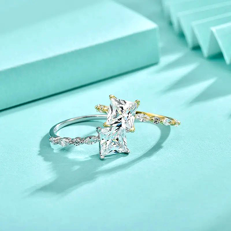 925 Sterling Silver Ring with Moissanite, Elegant Design, Timeless Luxury Jewelry