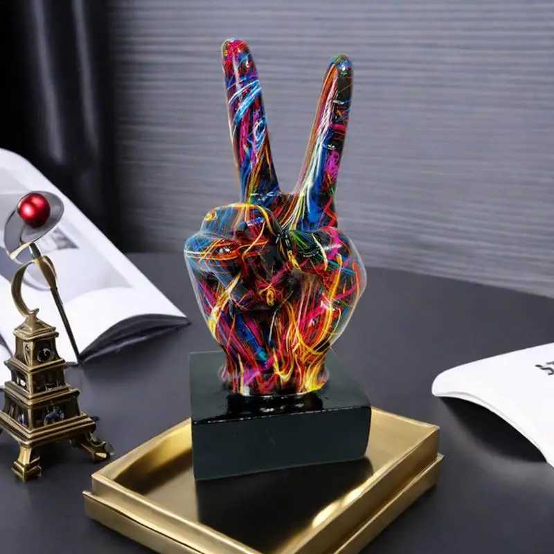 Graffiti Hand Gesture Ornament Art And Crafts Resin Gesture Statue Desktop In A Living Room This Decoration Y250509