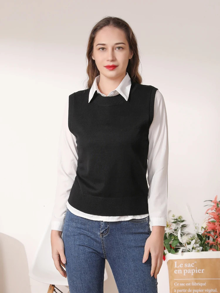 Clothing sweaters vests Korean style shirts cropped tops pullout warm aprons sleeveless 250430Z