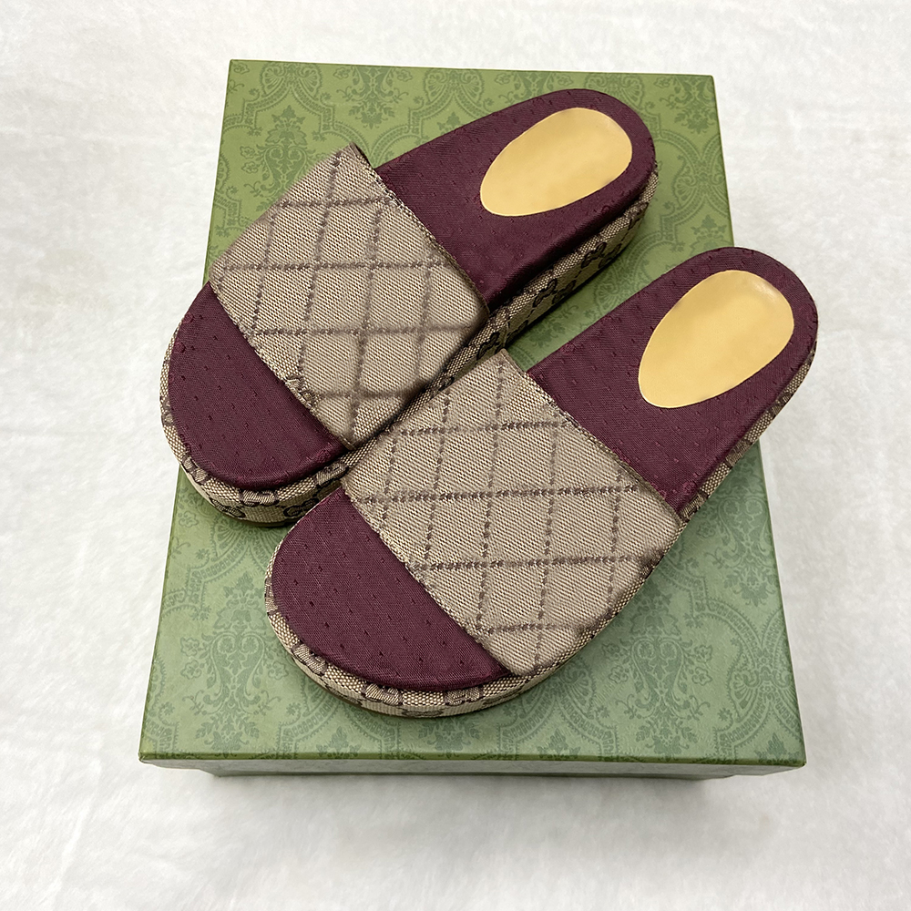 Designer slide slippers luxury slides platform heel sandals women fashion g flat summer chunky beige sandal woman beach vacation female flip flop slipper