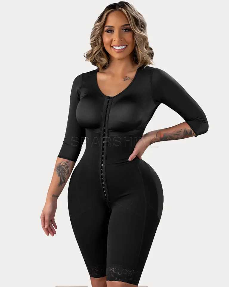 Post-Surgery Fajas Colombianas | Full Body Waist Shrinking Technology 3 Compression Hook Levels Surgery Results Girdle W250509
