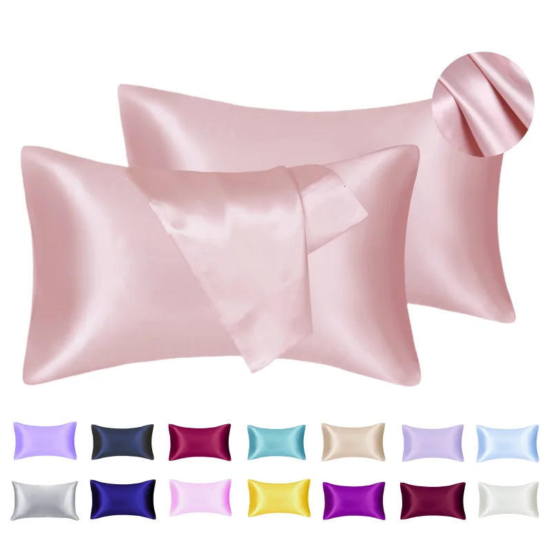Mulberry Silk Pillowcase for Hair Skin Care Anti-Frizz Satin Pillow Case Queen/King Super Soft Hypoallergenic Bedding Cover 250508