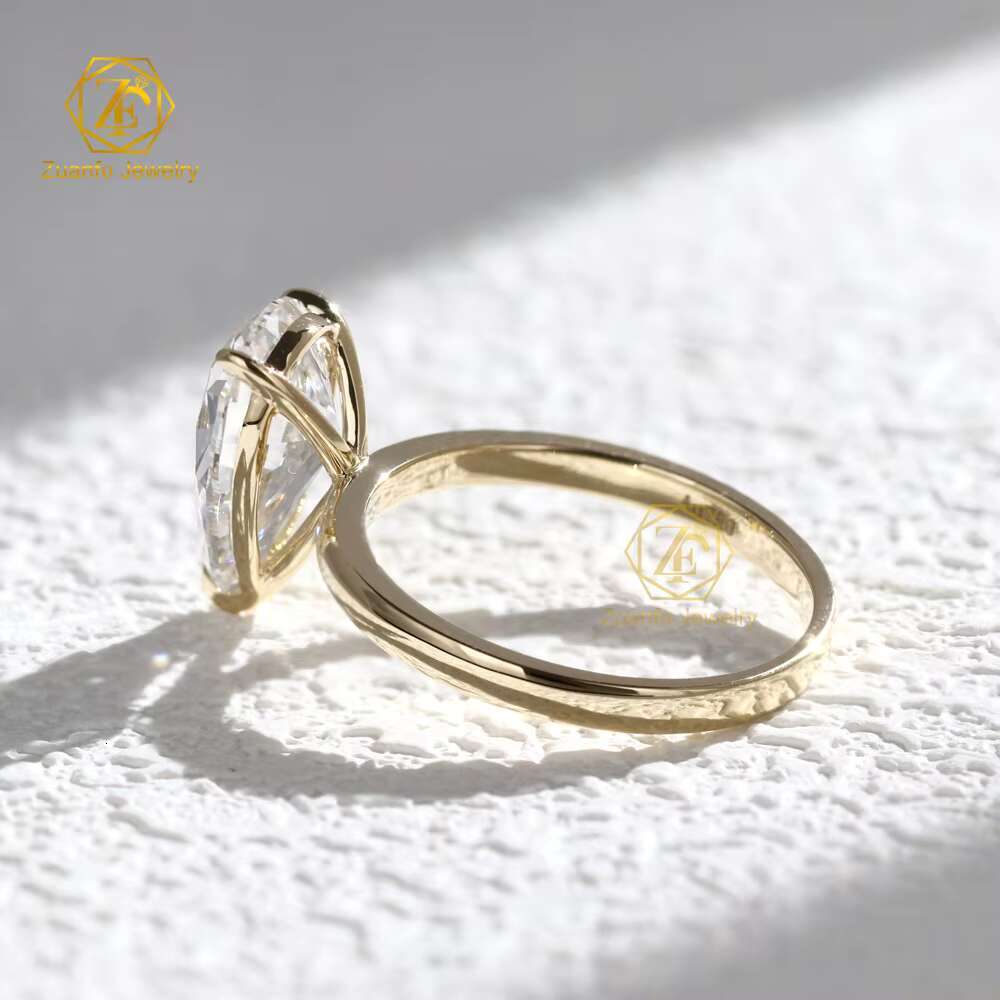Best Price Luxury 14K 18K Solid Gold HPHT CVD 1-3CT Pear Cut Lab Grown Diamond Wedding Engagement Ring IGI GIA Certificate