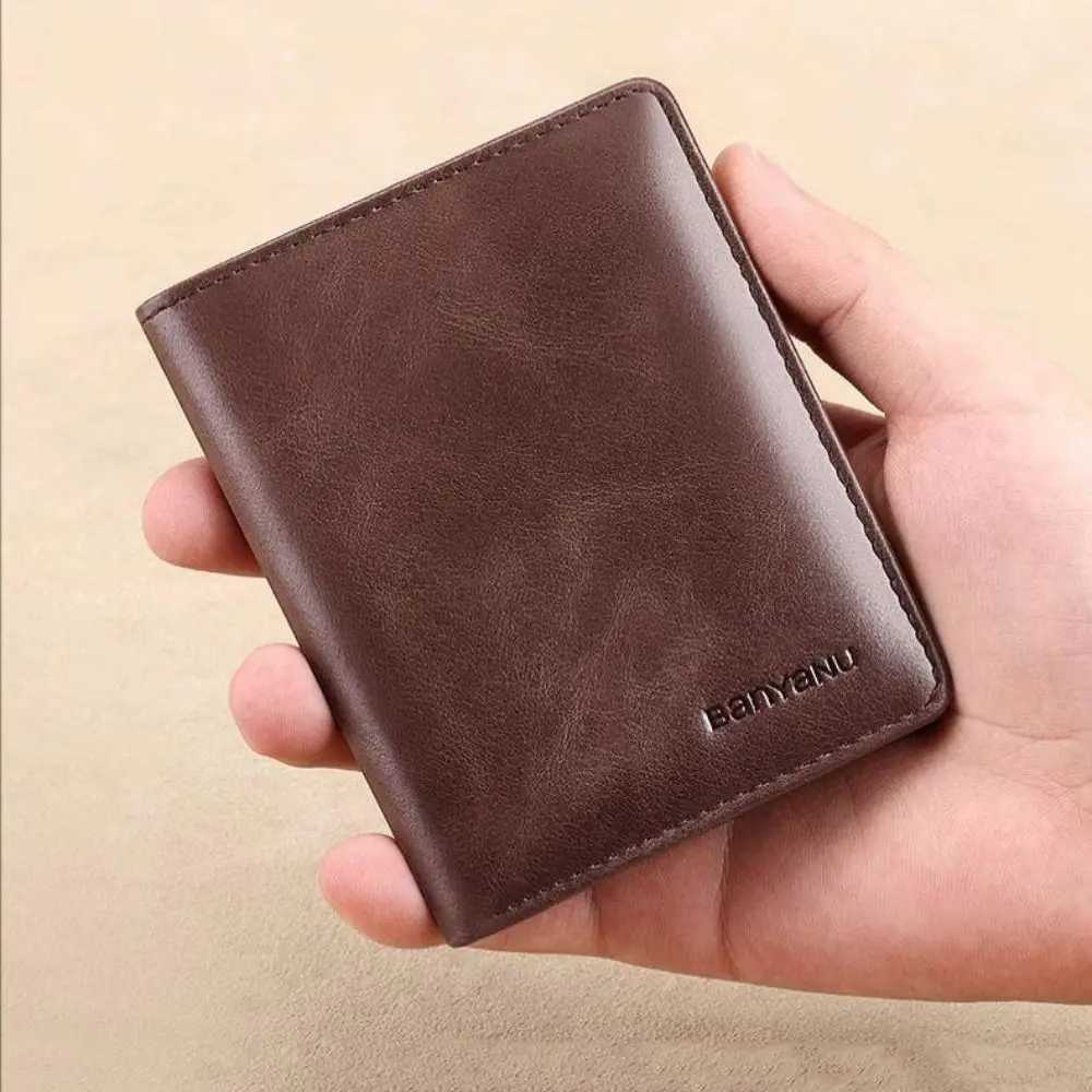 Fashionable PU leather mens wallet short wallet RFID card holder high-quality ultra-thin wallet business style wallet Z250509