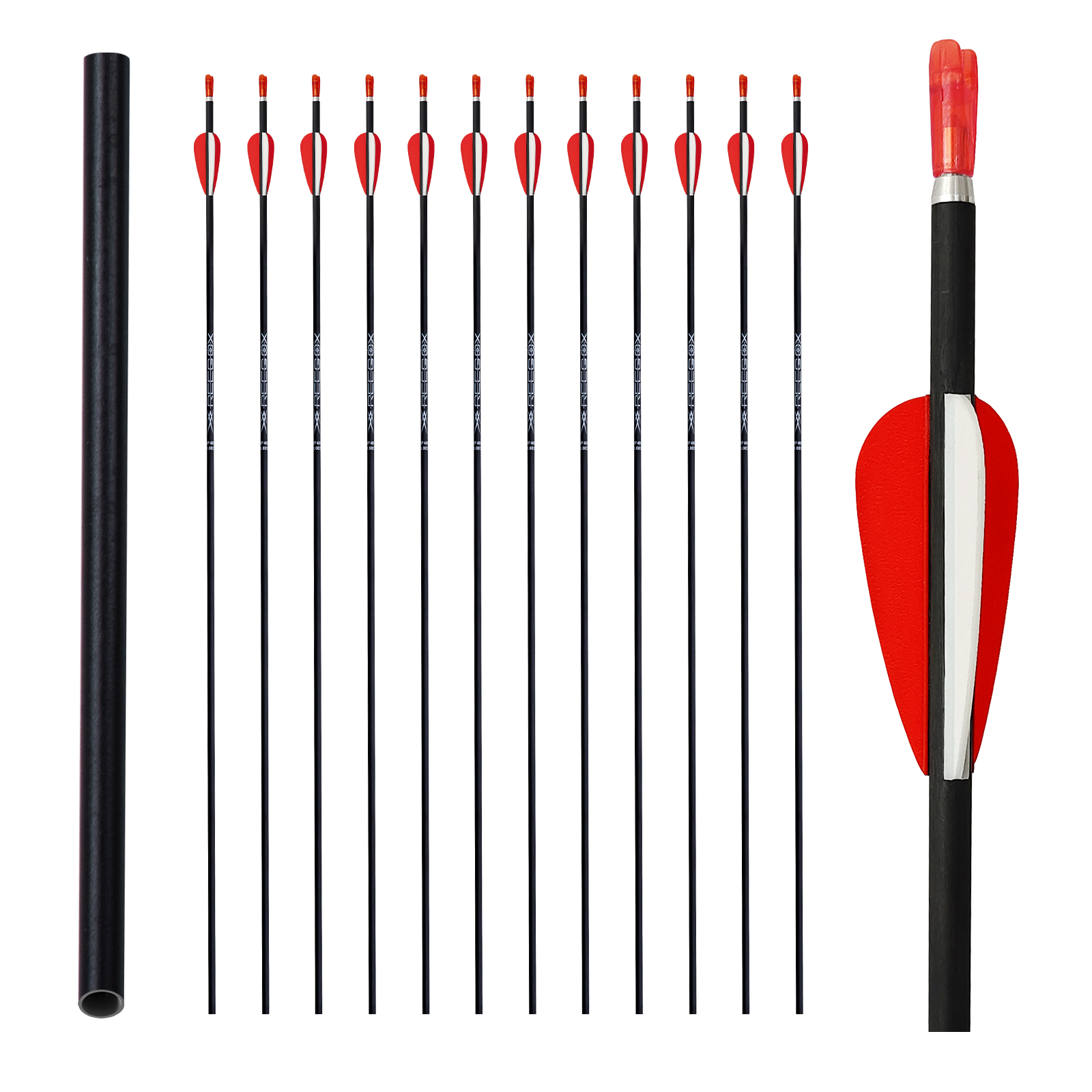Spine350-1500 Archery Hunting Arrows without Arrow Heads 31inch Targeting Arrows 4.2mm Hunting Arrows Carbon Practice Arrows for Recurve Bow & Compoun