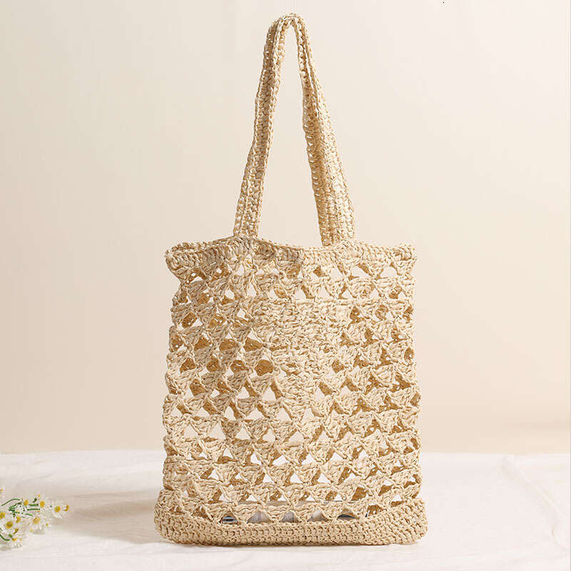Beach Bag Fashionable One Shoulder Grass New Casual Hollow Woven Vacation Style Beach Bag Versatile Women S Bag KQ