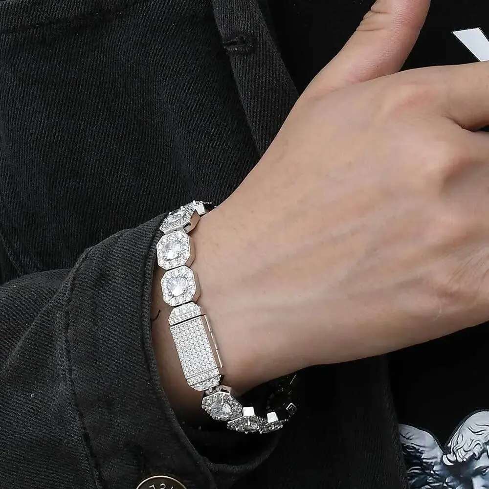 iced out for women inlaid 1 row dia titanium steel plated gold 8mm 10mm 12mm width tennis bracelet hip hop mens designer jewelry |Christmas gift desig