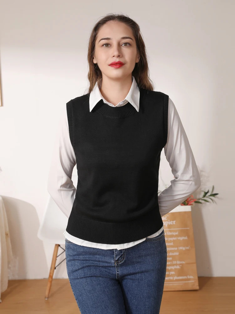 Clothing sweaters vests Korean style shirts cropped tops pullout warm aprons sleeveless 250430Z