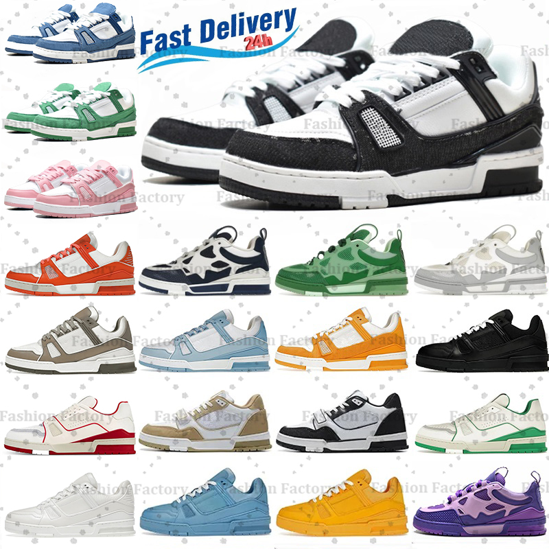 Designer Trainers Casual Shoes Black White Green Red Blue Leather Overlays Platform Outdoor Walking Low Sneakers tennis fashion zapatillas Size 36-45