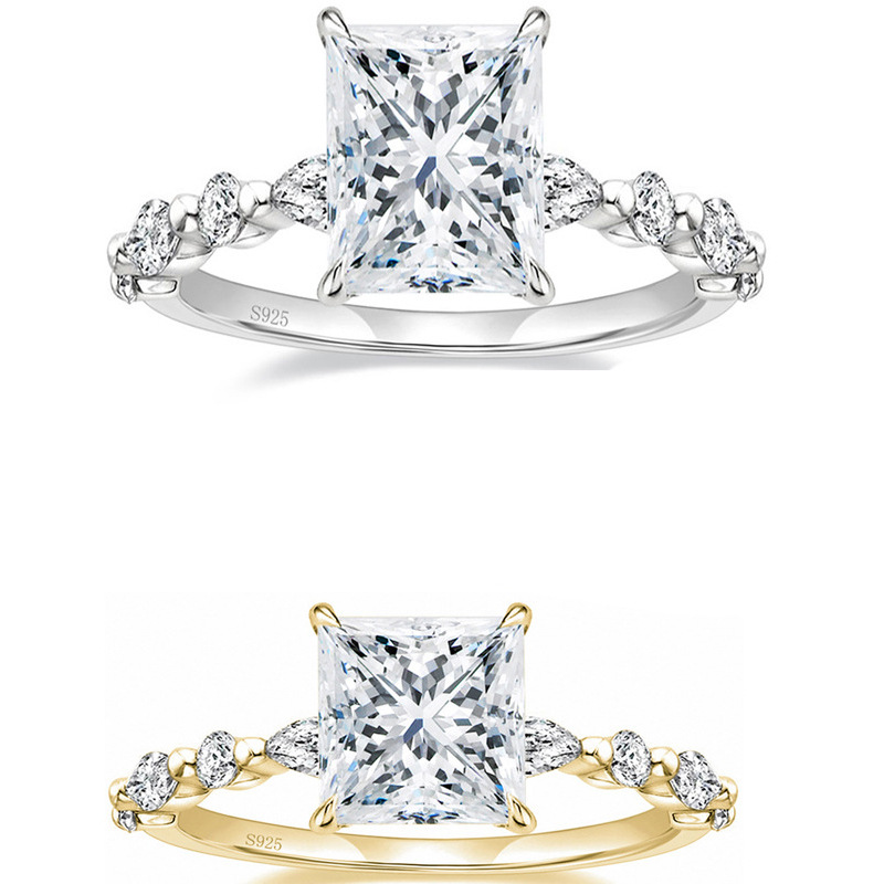925 Sterling Silver Ring with Moissanite, Elegant Design, Timeless Luxury Jewelry