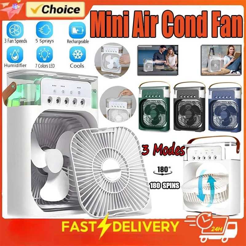 Portable Humidifier Fan Air Conditioners USB Electric Fan LED Night Light Water Mist Fun 3 In 1 Air Cooler Humidifier For Home X250508