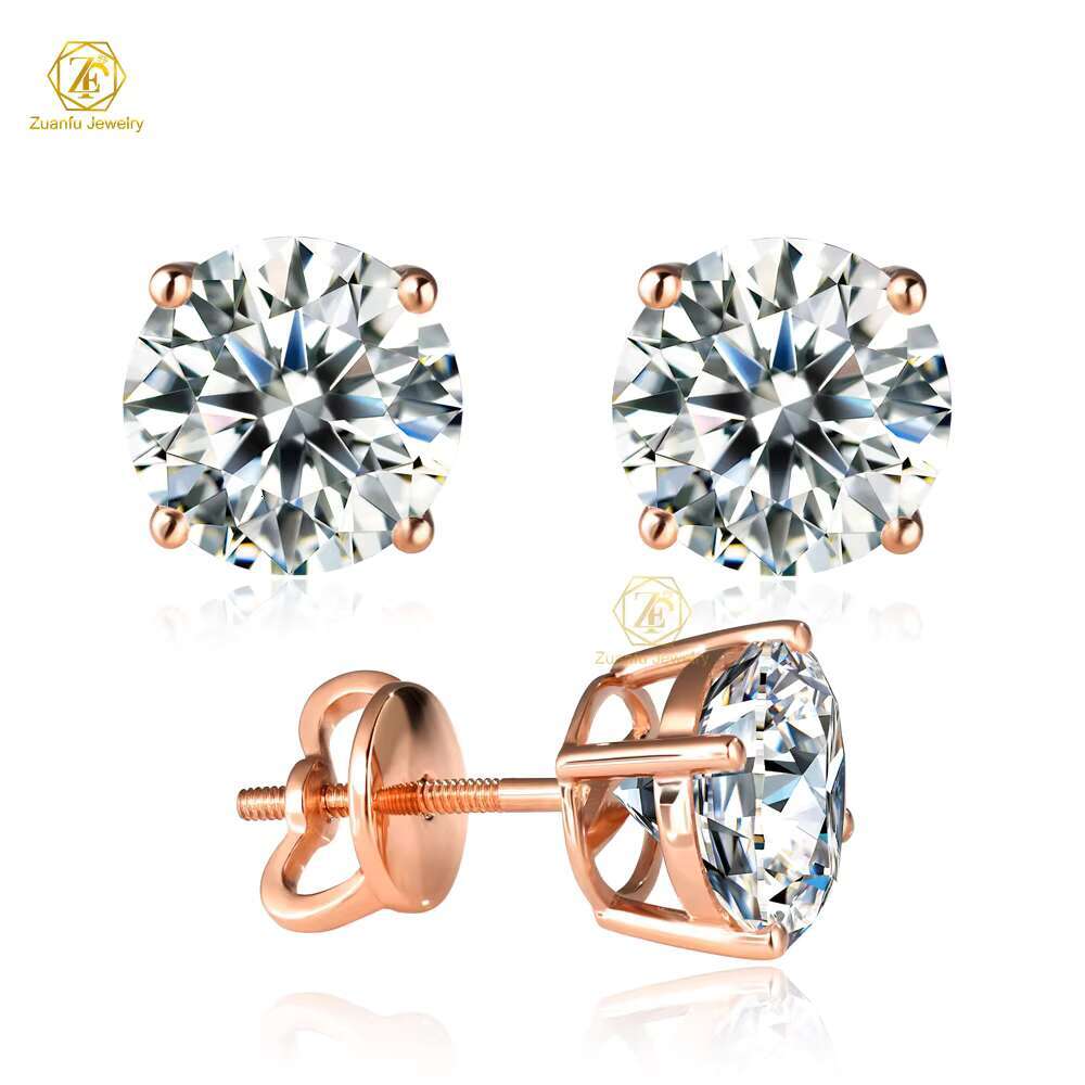 IGI Certificated Lab Grown Diamond Earrings Gold Real 14k Au585/750 0.3ct-2ct Diamond Jewelry Gifts Daily