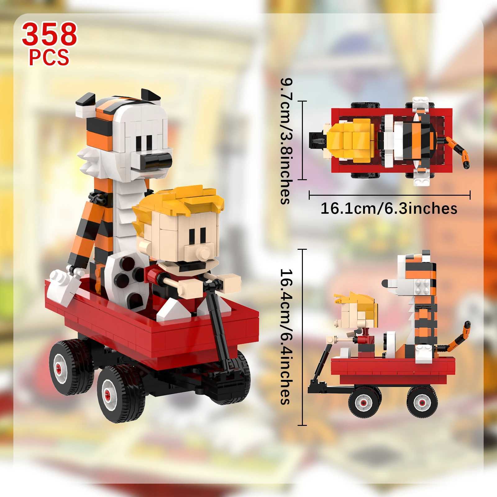 Boy and Tiger Adventure Blocks Set with Rotatable Device Compatible with Stocking Stuffer Present for Kid Adults 358PCS X250509