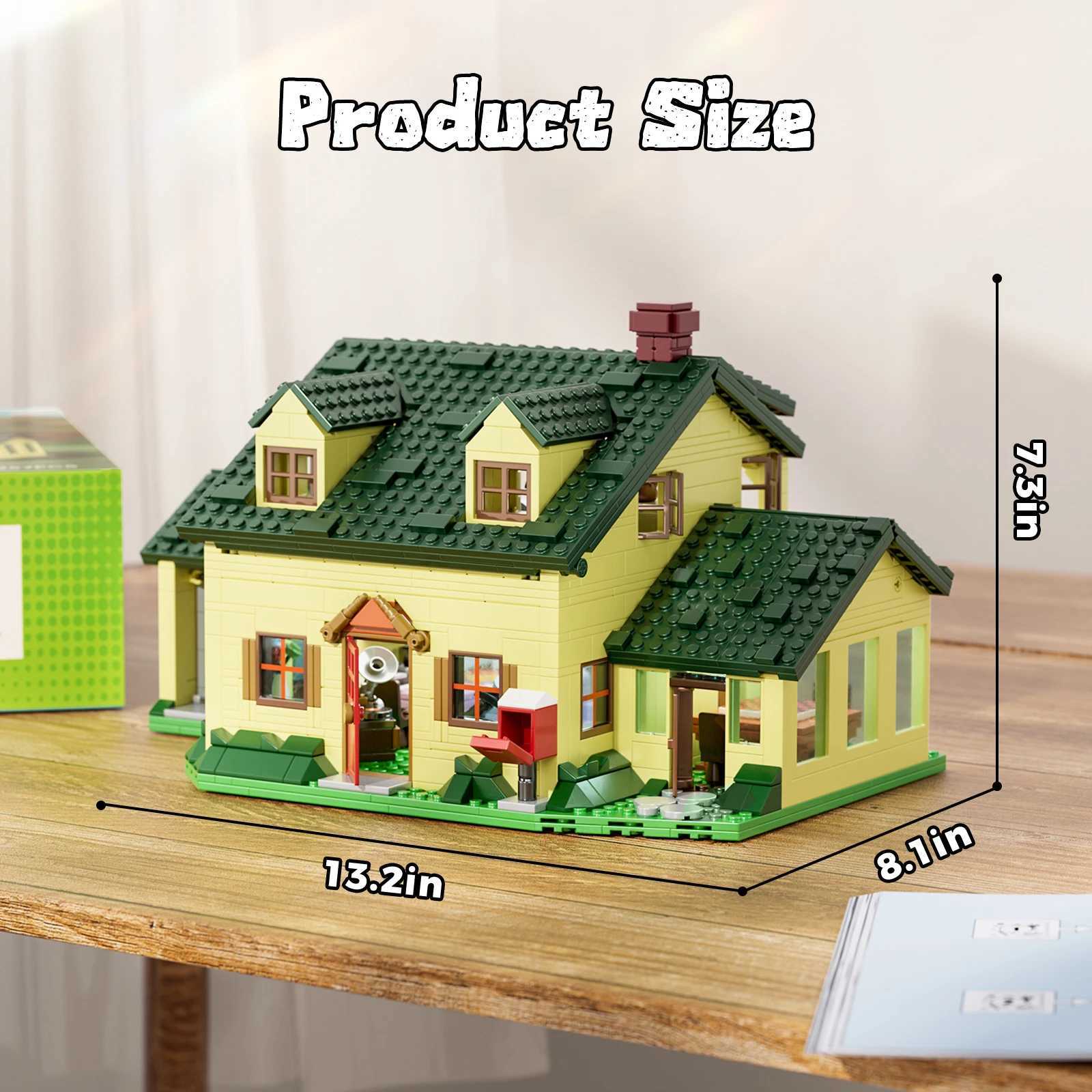 Free shipping 1256PCS Griffin Family Building Blocks Set Funny Valley Home Yellow Suburb House Model Bricks Toys Gifts for Kids Adults