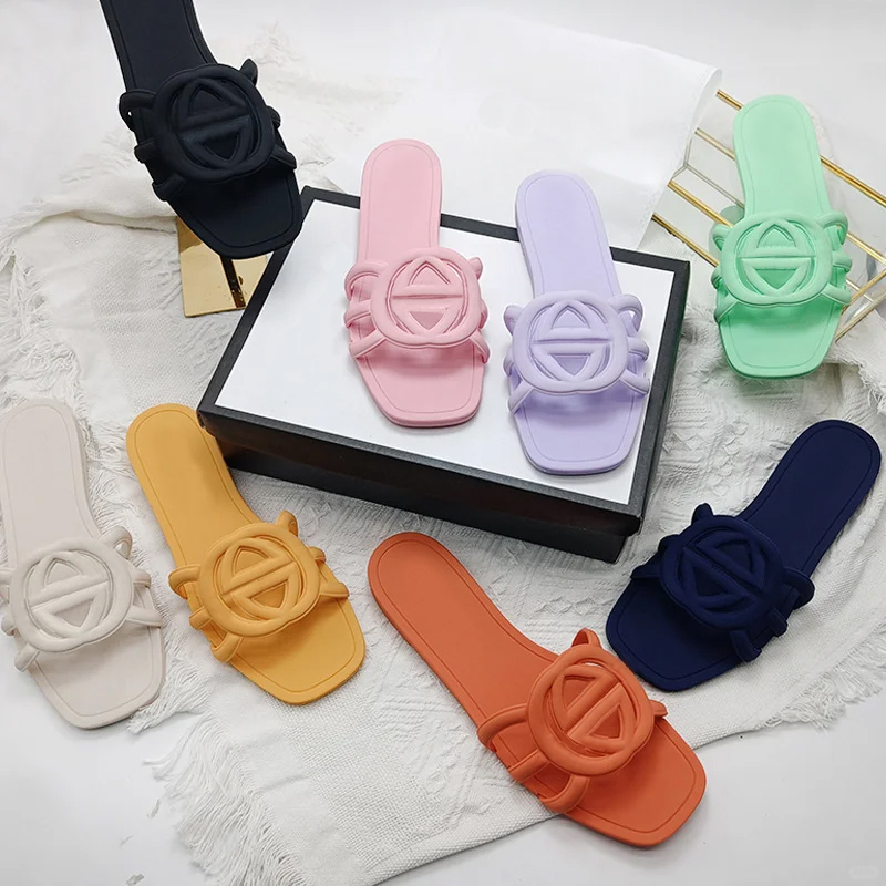 Designer sandals women slippers thick soled non slip soft soled fashion home slippers women wear beach flip-flops