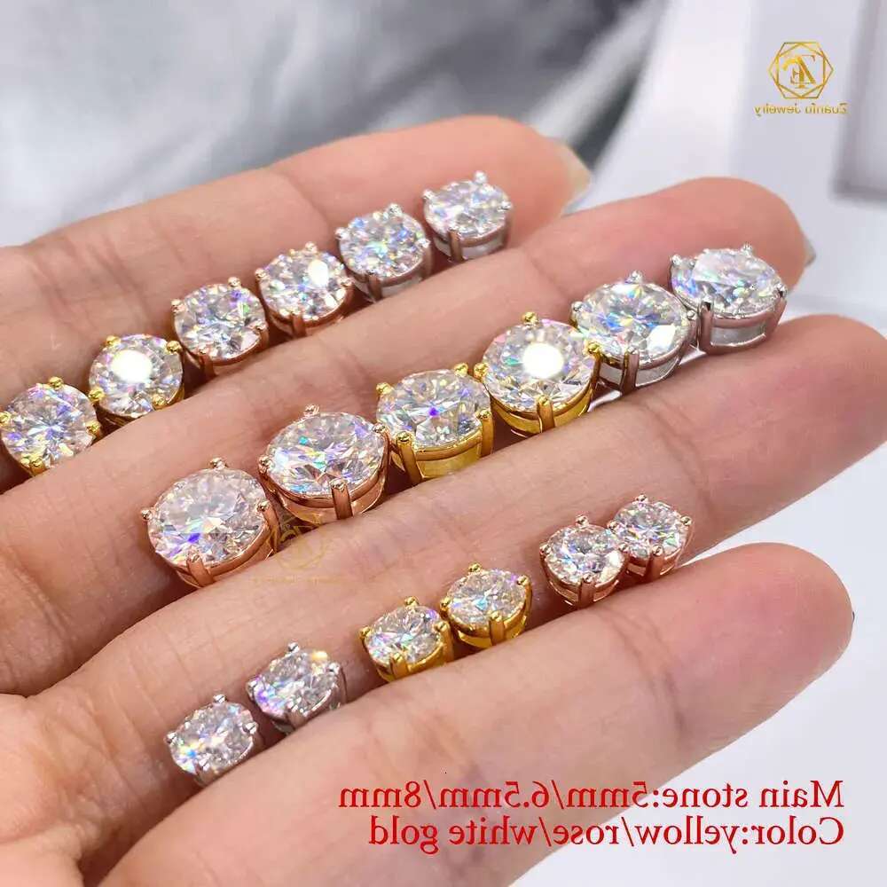 Screwback earring 3mm-13mm piercing jewelry 4 prongs set CVD HPHT lab grown stud in VVS1 radiant designer bag