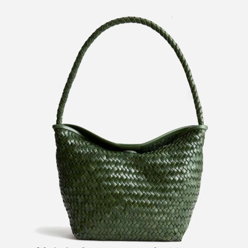 new high end one shoulder hand woven bucket underarm bag women s