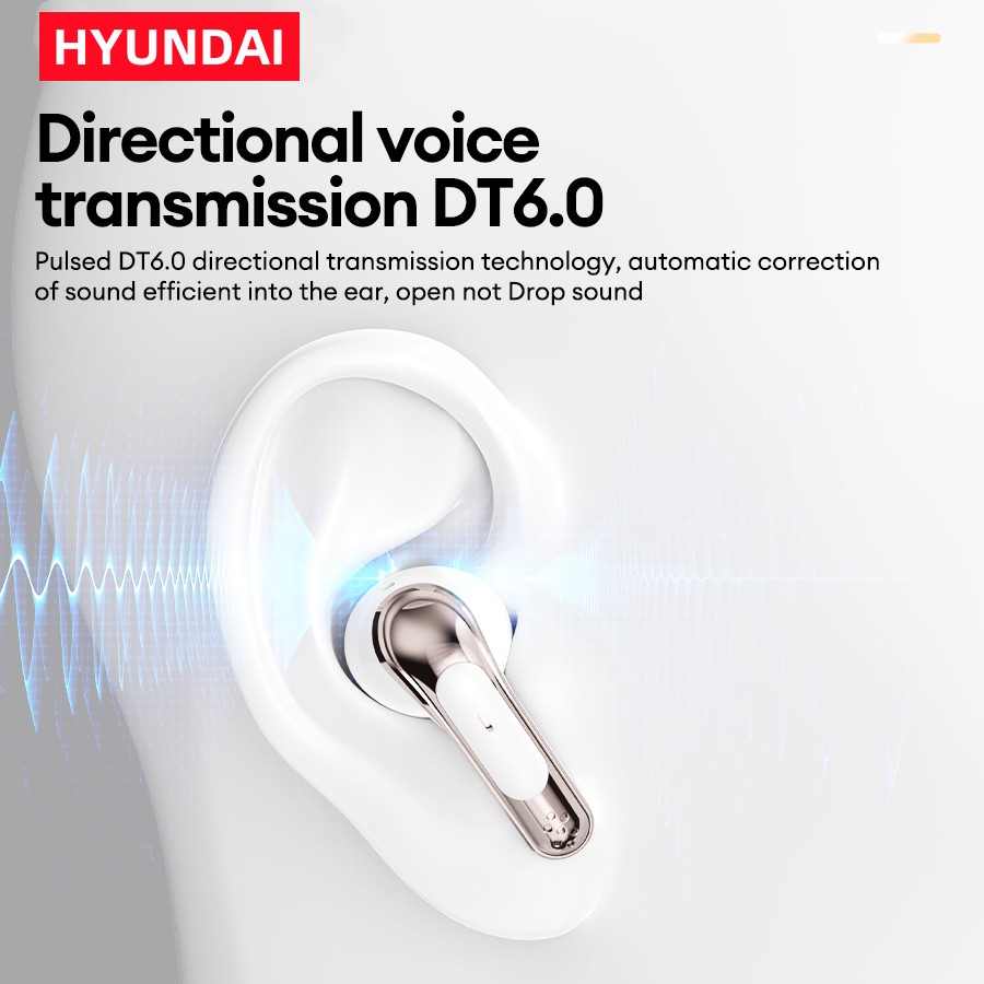 HYUNDAI HY-T02Ultra Bluetooth Earphones LED Digital Touch Headphones Noise Cancelling Long Battery Life Earbuds