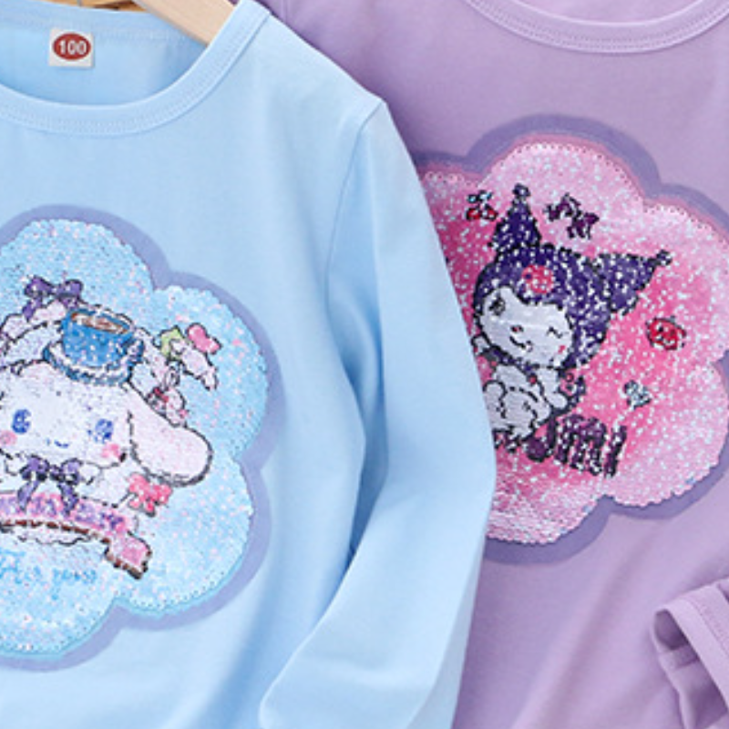 DISNEY Frozen Princess Elsa kids designer clothes baby designer clothes children autumn clothes with color-changing sequins long-sleeved T-shirt of co