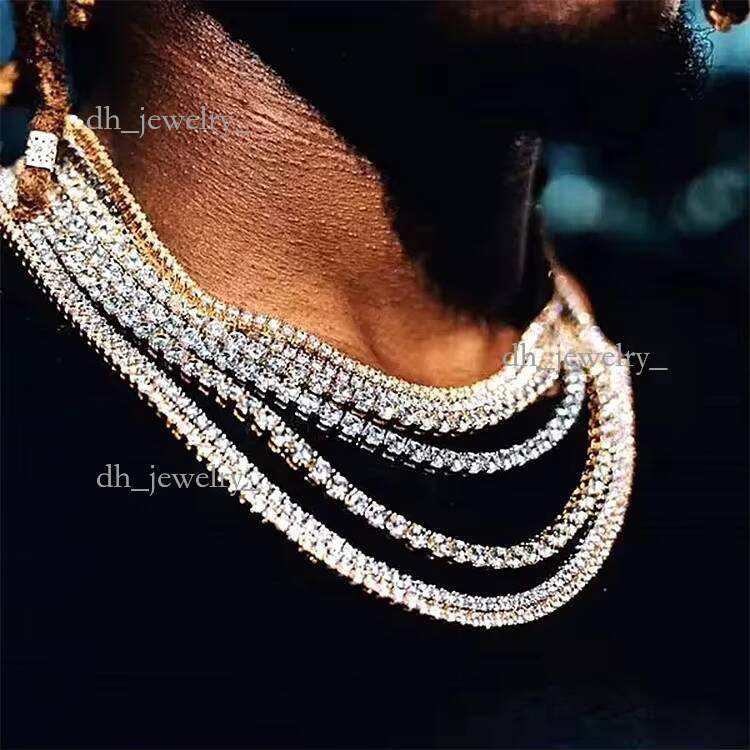 Custom Hiphop VVS Moissanite Tennis Chain 2mm 3mm 4mm 5mm 6.5mm S Sterling Sier Moisannite Dia Necklace