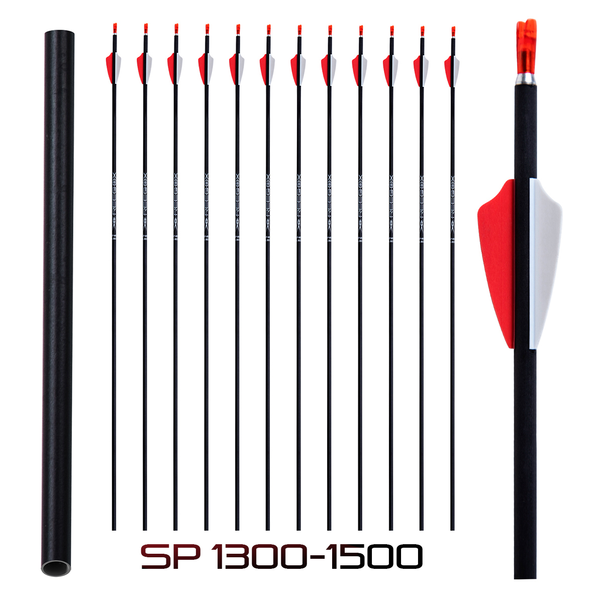 Archery Arrows without Arrow Heads Spine1300-1500 31inch Targeting Arrows 4.2mm Hunting Arrows Carbon Practice Arrows for Recurve Bow & Compound Bow (