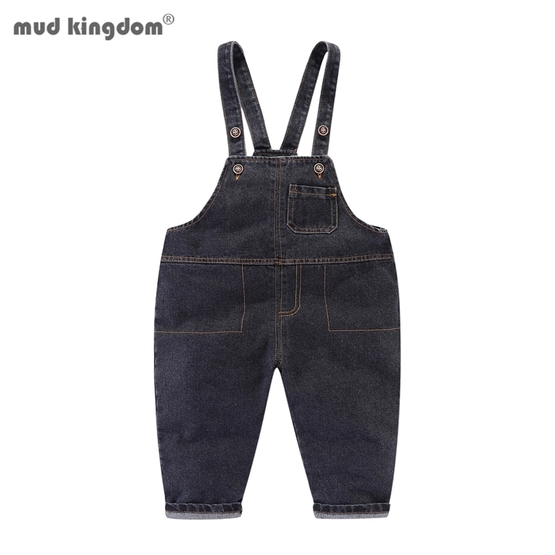 Boys Girls Denim Overalls Button Multi-pocket Cotton Plain White Pants for Kids Jean Jumpsuit 1-7 Years 250508