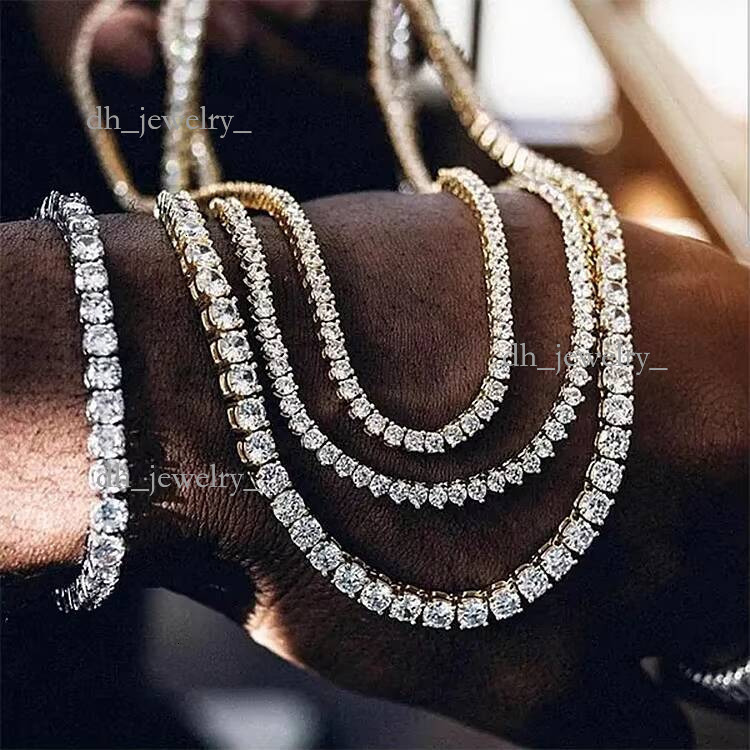 Custom Hiphop VVS Moissanite Tennis Chain 2mm 3mm 4mm 5mm 6.5mm S Sterling Sier Moisannite Dia Necklace