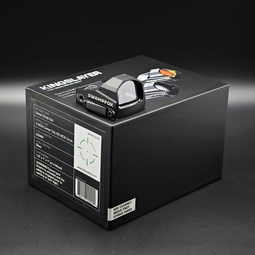 swampfox Kingslayer 1x22 Green Circle Dot Sight Micro Reflex Dot Sights 3 MOA