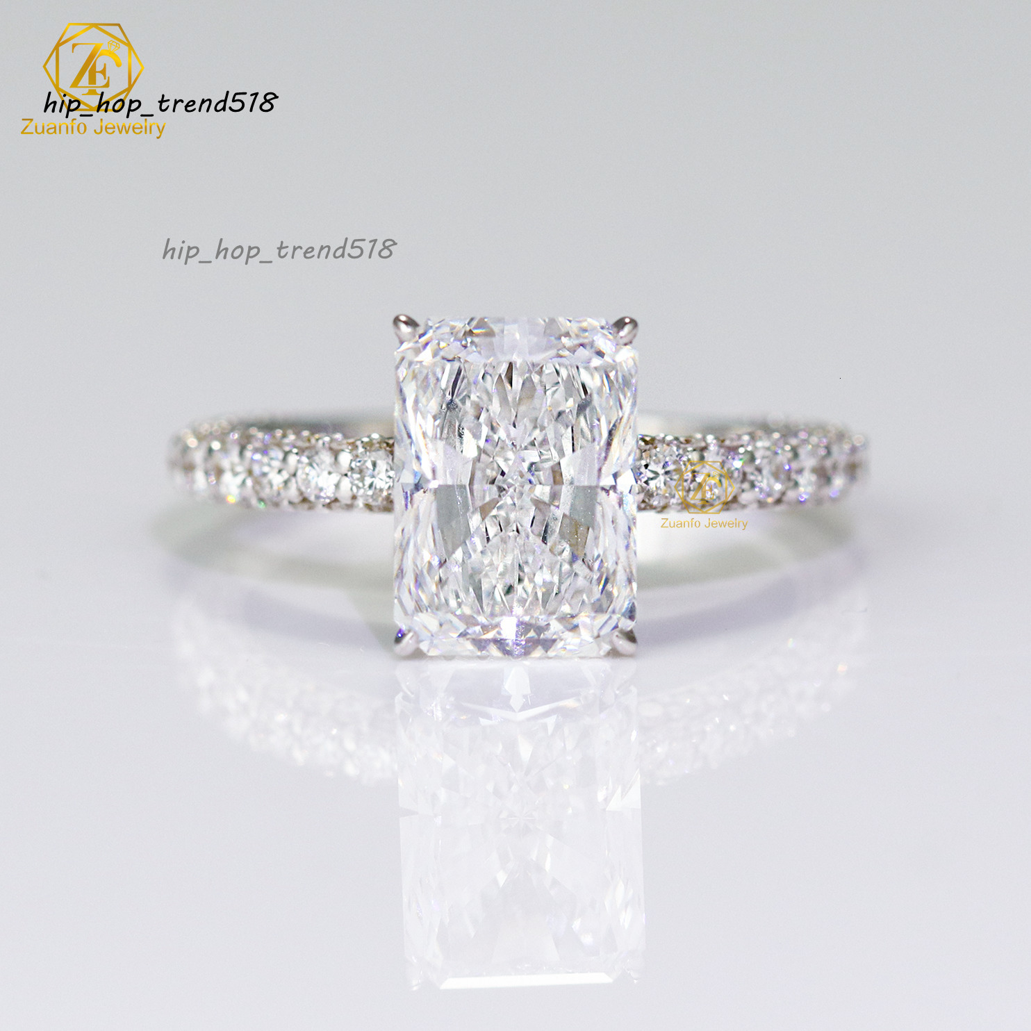 Gia Igi Certified Cvd HPHT Lab Grown Created Diamond Women Ring 14K 18K Solid Gold 3CT Radiant Cut LAB Diamond Engagement Ring