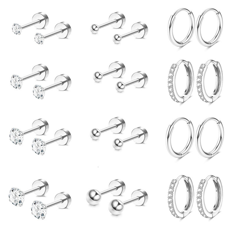 TUPMI Hypoallergenic Surgical Steel Earrings for Sensitive Ears 14K Gold Flat Back Earrings for Women Men Small Flatback Stud Hoop Cartilage Earring S
