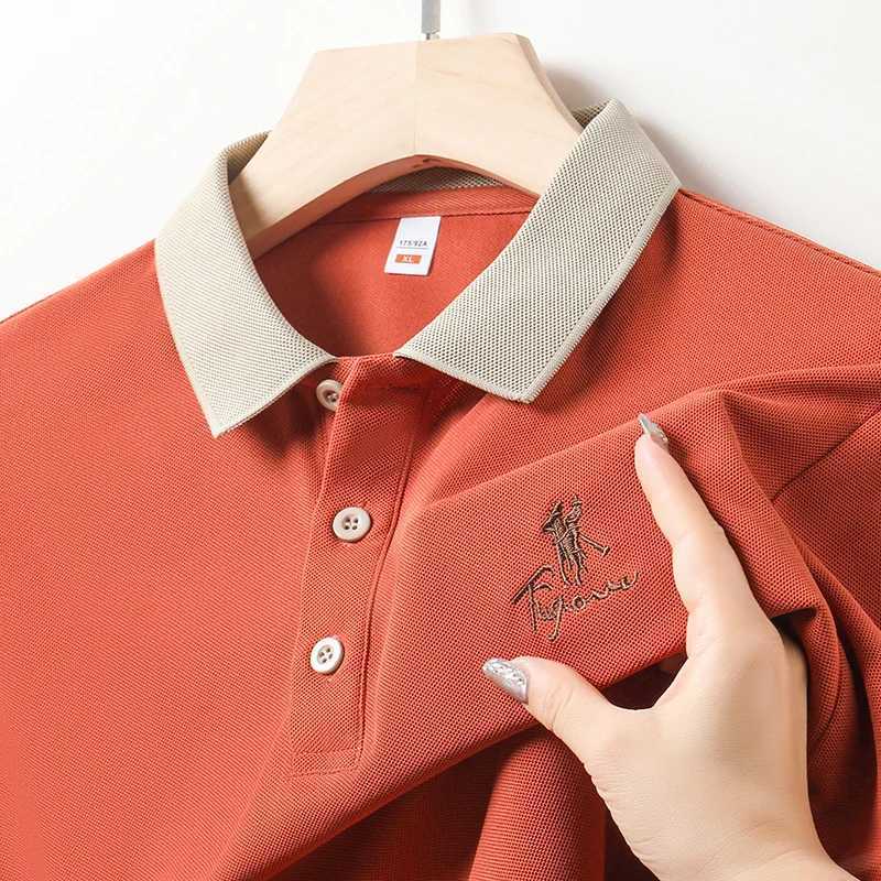 Brand Summer New Short Sleeved T-shirt Mens Casual Embroidery Lapel Top Polo Shirt Z250509-1