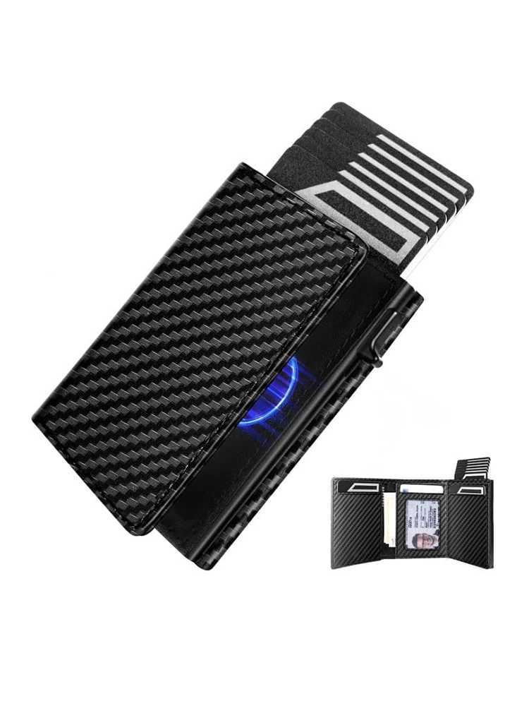 YATBEST Mens Wallet with Zipper Replacement Bag Card Clip Ultra Thin Magnetic RFID Anti theft Brush Aluminum Box Card Bag Z250509