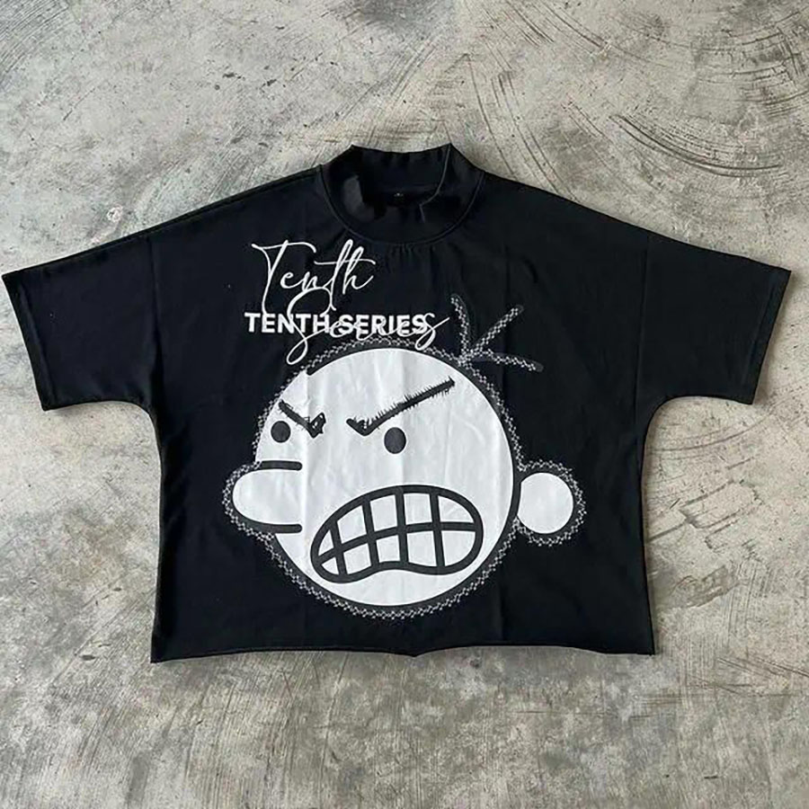 Designer Men's T Shirts Y2K Shirt Summer Streetwear Harajuku Hip Hop Letter Cartoon Graphic Print Oversized Tshirt Round Neck Cotton Short Sleeve