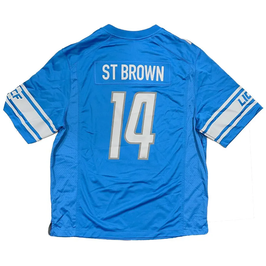 26 Jahmyr Gibbs Football Jersey St. Brown Jared Goff Hooker Jackson Montgomery Reynolds Custom Jerseys