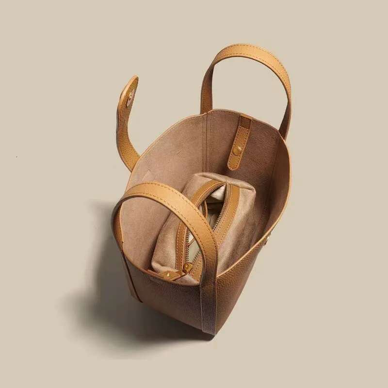 leather basket bucket bags women handbag designer quality tote commuter shoulder crossbody composite bag